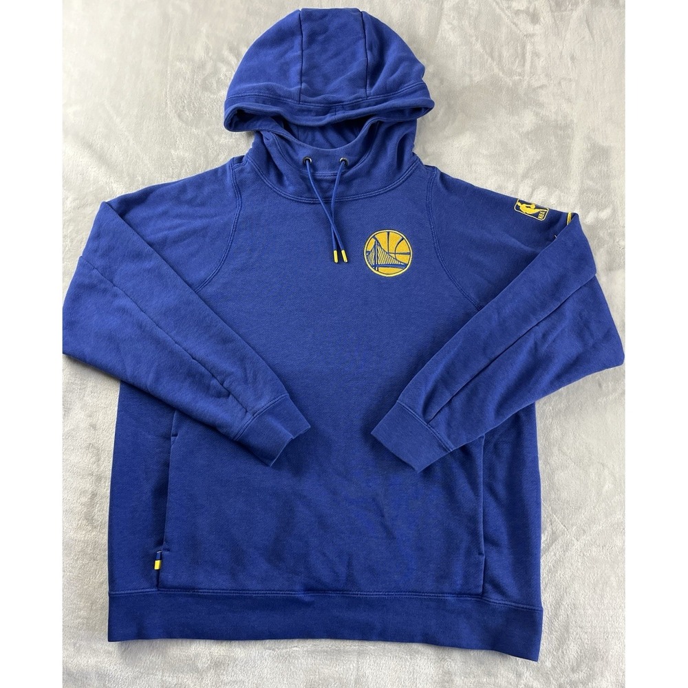 Nike NBA Golden State Warrior Hooded Men Medium Blue Terry French Sweatshirt